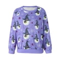 thumbnail image 2 of Nituyy Women Halloween Sweatshirts Skull Ghost Cat Pumpkin Print Round Neck Long Sleeve Pullovers Tops, 2 of 9
