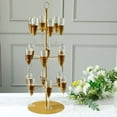 thumbnail image 4 of Efavormart 33" Gold Metal 3-Tier Long Stem Wine Glass Cocktail Cup Tree Stand, Champagne Flute Holder, 4 of 10