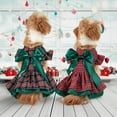thumbnail image 3 of New Pet Clothing Christmas Classic Plaid Skirt Puppy Holiday Costume Peplum Sleeve Dog Clothing Cross-border, 3 of 15