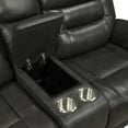 thumbnail image 2 of Cosmic Homes Sublime Ensemble de Fauteuil Inclinable Manuel 3 Pcs en Cuir d'Air Charbon – Sofa, Causeuse et Fauteuil Inclinable avec Porte-Gobelets et Rangement, Salon, 2 of 6