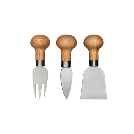 

Sagaform by Widgeteer Set of 3 Cheese Knife Set Stainless Steel and Oak Handle