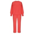 thumbnail image 4 of Outfits for Women 2 Piece Sets New Casual Sets for Women Fall Travel Outfits Sweatsuit 2 Piece Set Crewneck Sweatshirt and Sweatpants Suit Orange XXL, 4 of 8
