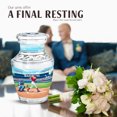 thumbnail image 4 of JAGASY Baseball Funeral Small Urn for Brother, Blue Mini Urns for Human Ashes Keepsake, Blue Sky Baseball Stadium & Grassy Field Decorative Urns for Sister, Tiny Cremation Urn for Siblings, (3 Inch), 4 of 7