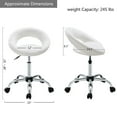 thumbnail image 6 of Duhome Faux Leather Office Desk Chair Vanity Chair Rolling Chair Adjustable Swivel Chair on Wheels Rolling Stool Salon Stool Vanity Stool Modern, White, 6 of 10