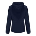 thumbnail image 6 of Womens Anorak Jacket Solid Color Zip Up Pockets Contrast Design Hooded Long Sleeve Outdoor Blue M, 6 of 6