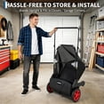 thumbnail image 2 of Push Lawn Sweeper, 21" Leaf & Grass Collector, Heavy Duty Thickened Steel Manual Leaf Sweeper with Large Capacity 3.5 cu. ft Mesh Collection Hopper Bag & 2 Spinning Brushes, 2 of 7