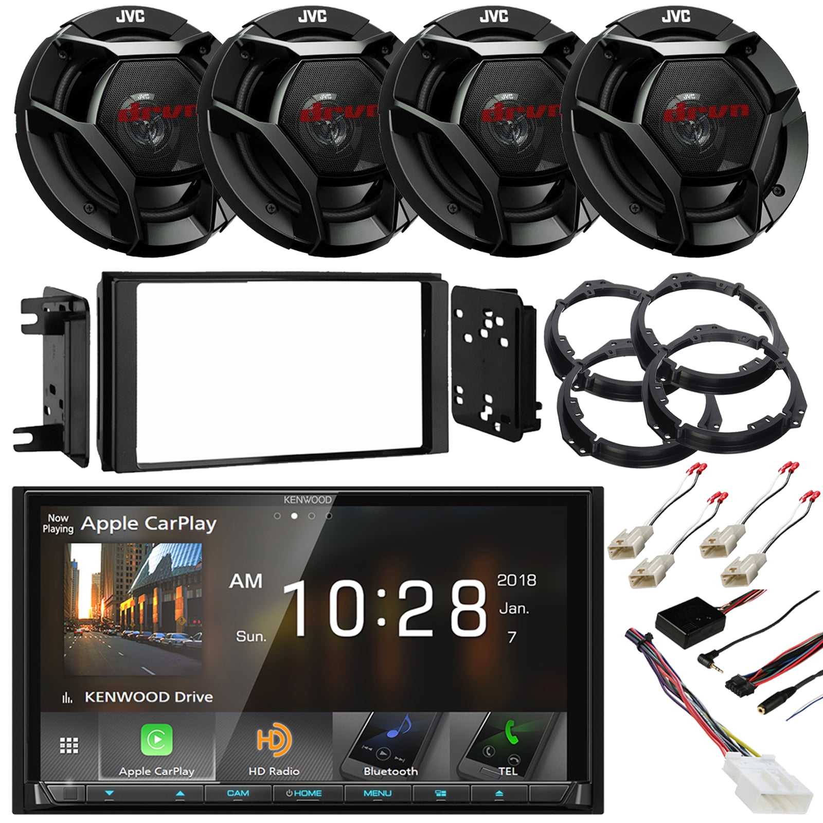 Kenwood 7" Double DIN Apple CarPlay Bluetooth Waze Ready WiFi Receiver