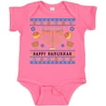 thumbnail image 3 of Inktastic Happy Hanukkah Sweater Style Design with Menorah and Dreidel Boys or Girls Baby Bodysuit, 3 of 5