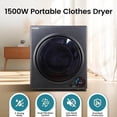 thumbnail image 2 of Kaelara Portable Dryer 3.5 cu.ft, 1500W Compact Dryer with Stainless Steel Tub, 4 Drying Mode, Overheat Protection, Apartment, Dorms, RVs, Black, 2 of 7