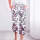 thumbnail image 2 of Pantalones Casuales de Mujer de Impresión Floral Cintura Elástica Suelta, Pantalones de Pierna Ancha Recta con Bolsillos, 2 of 5
