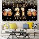 thumbnail image 3 of Cheers To 21 Years Birthday Banner Happy 21 Years Old Birthday Background 21 Years Old Birthday Party Sign Decorations Supplies Girls Boys, 3 of 4