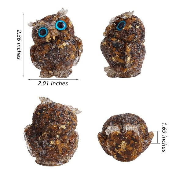 1 pc Owl Figurine Collectible Owl Glass Figurine Owl Figurine Ornament for Home Office Decor Gifts Owl Lovers Brown 60x51x43mm