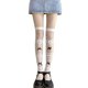 thumbnail image 5 of Japanese Women Lolita Glass Fiber Thigh High Stockings Sweet Lace Heart Jacquard Kawaii Bowknot Princess Sheer Mesh Over Knee Long Socks, 5 of 5