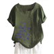 thumbnail image 2 of ICHUANYI Clearance Women's Summer Casual Round Neck Short Sleeve Printing Loose Shirt Tops(Army Green, XXL) ICHUANYI WER2023081007719, 2 of 3