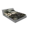thumbnail image 2 of Ambesonne Modern Fitted Sheet & Pillow Sham Set, Woman with Cool Posing, Full, Dark Taupe and Tan, 2 of 2