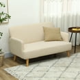 thumbnail image 2 of HOMCOM 2 Seater Sofa Couch with 8.3" Thick Padding and Wood Legs, Cream, 2 of 10