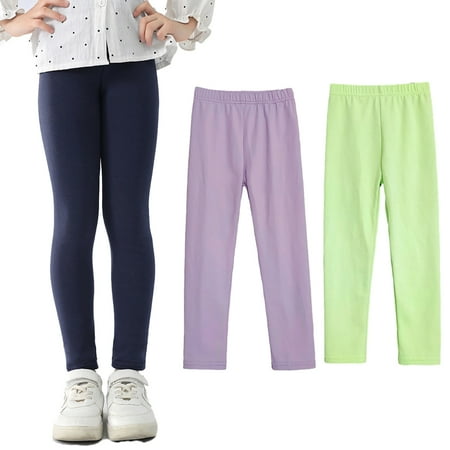 

Kkkded 2-10T Girls Stretch Leggings for Kids Toddler Solid Colour Bottoms Pants Spring Summer Thin Section Trousers Milk Silk Outside Tights