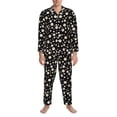 thumbnail image 3 of Lsque Daisy Pattern Long Sleeve Pajama Set for Men - Soft 2-Piece Sleepwear and Loungewear Set with Pockets, Comfy Nightwear-Medium, 3 of 7