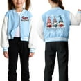 thumbnail image 5 of Staki Children's Hoodie for Autumn Winter Boy's Button Up Varsity Christmas Jacket Letter Print Baseball Bomber Jacket(Light Blue,3-4 Years), 5 of 7