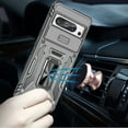 thumbnail image 2 of Designed for Google Pixel 9 (6.3 inch) Hybrid Case with Rotation Ring Stand Shockproof & Movable Camera Window PC & TPU Armor Dropproof Phone Case Cover [Gray], 2 of 9