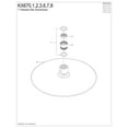 thumbnail image 3 of Kingston Brass KX677 Shower Scape 7" Round Raindrop ABS Shower Head, Brushed Brass, 3 of 4