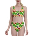 thumbnail image 2 of Picia Vegetable Women's High Waisted Bikini Scoop Neck Swimsuit Two Pieces Bathing Suit-Medium, 2 of 8