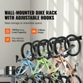 thumbnail image 2 of KFFKFF Bicycle Storage Solution, Wall-Mounted Rack for 6 Bikes & Helmet Hooks, Adjustable Home & Garage Organizer, Suits Multiple Bike Types, Secure Up to 300 lbs, 68" Length, 2 of 9