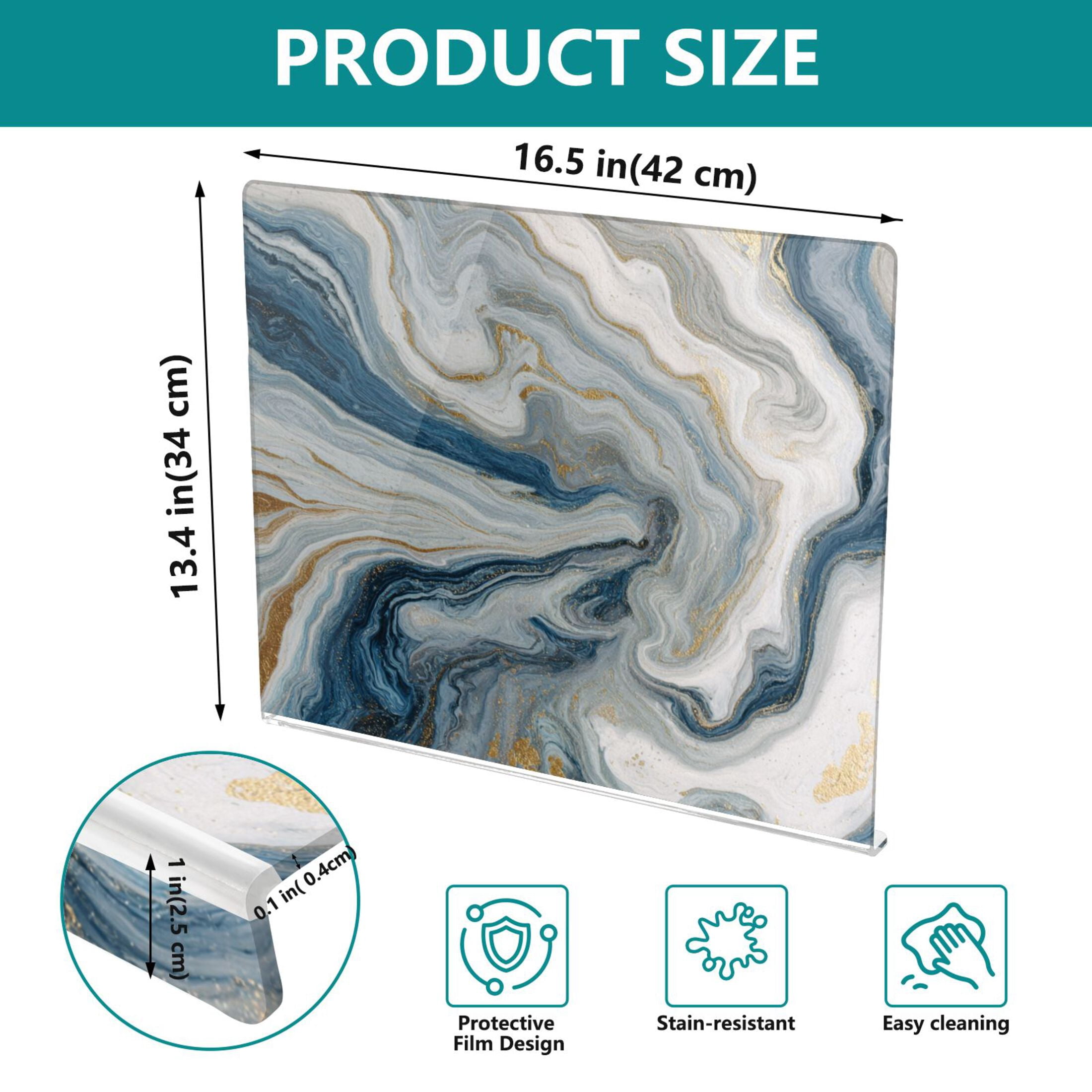 13.4" x 16.5" Food-Grade Acrylic Cutting Board Non-Slip Kitchen Chopping Board Gray Marble