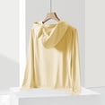 thumbnail image 6 of GaThRRgYP Women's Summer Sunscreen Jacket for Daily Wear,Woman Casual Solid Sports Hooded Long Sleeve Zipper Sun-proof High Elastic Yellow XL, 6 of 6