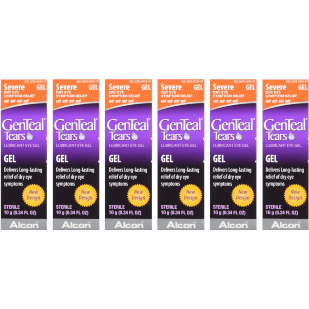 6 Pack GenTeal Severe Dry Eye Relief Lubricant Eye Gel 10G each