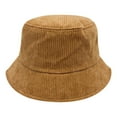 thumbnail image 2 of UTSJKR Everyday Corduroy Bucket Hat Unisex Trendy Soft Warm Lightweight Outdoor Fisherman Fun Vacation Getaway Brown, 2 of 2