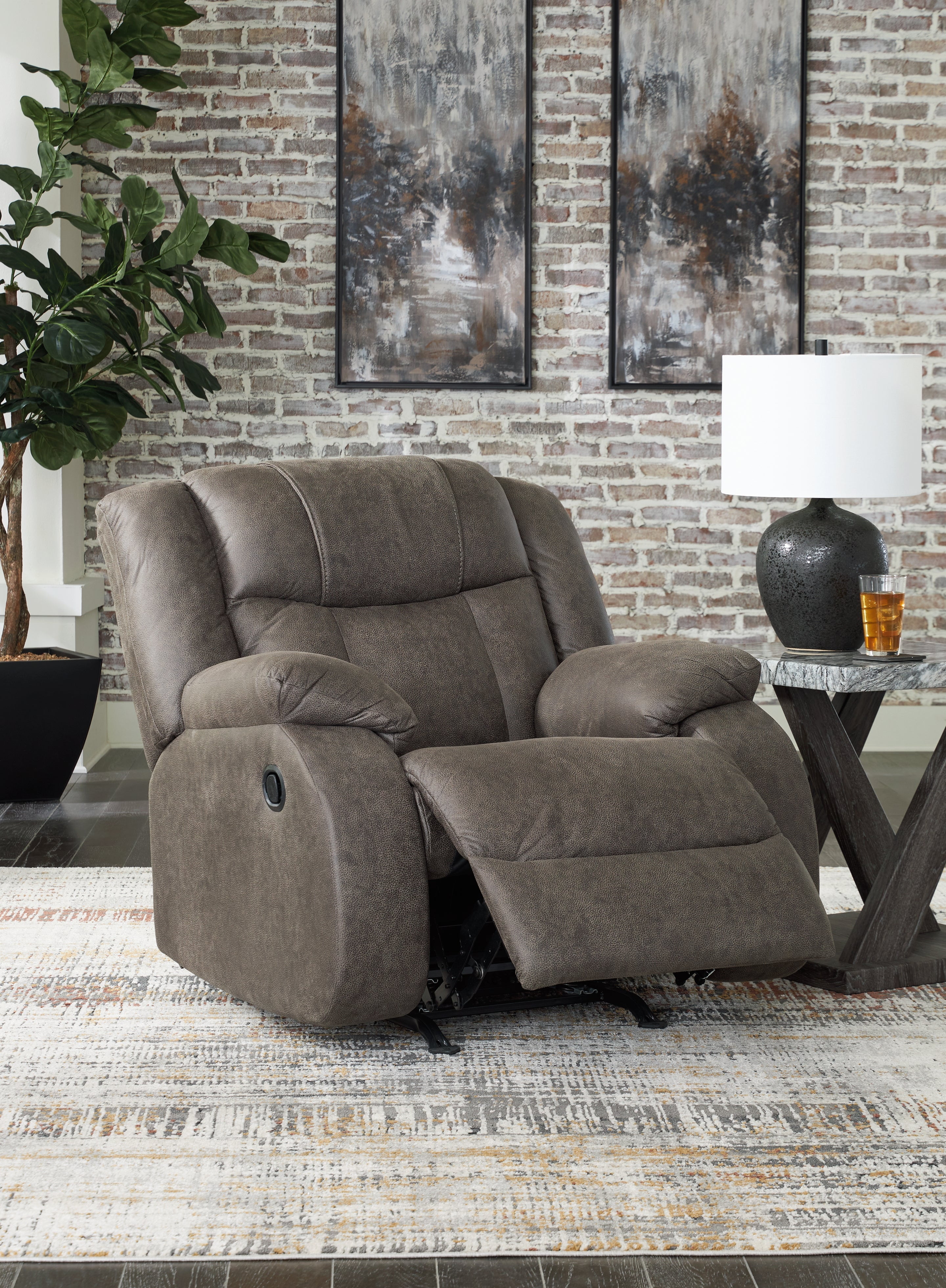 ※Ashley出品※ Ashley Furniture, Recliner, Faux Leather, Gunmetal - Walmart.com