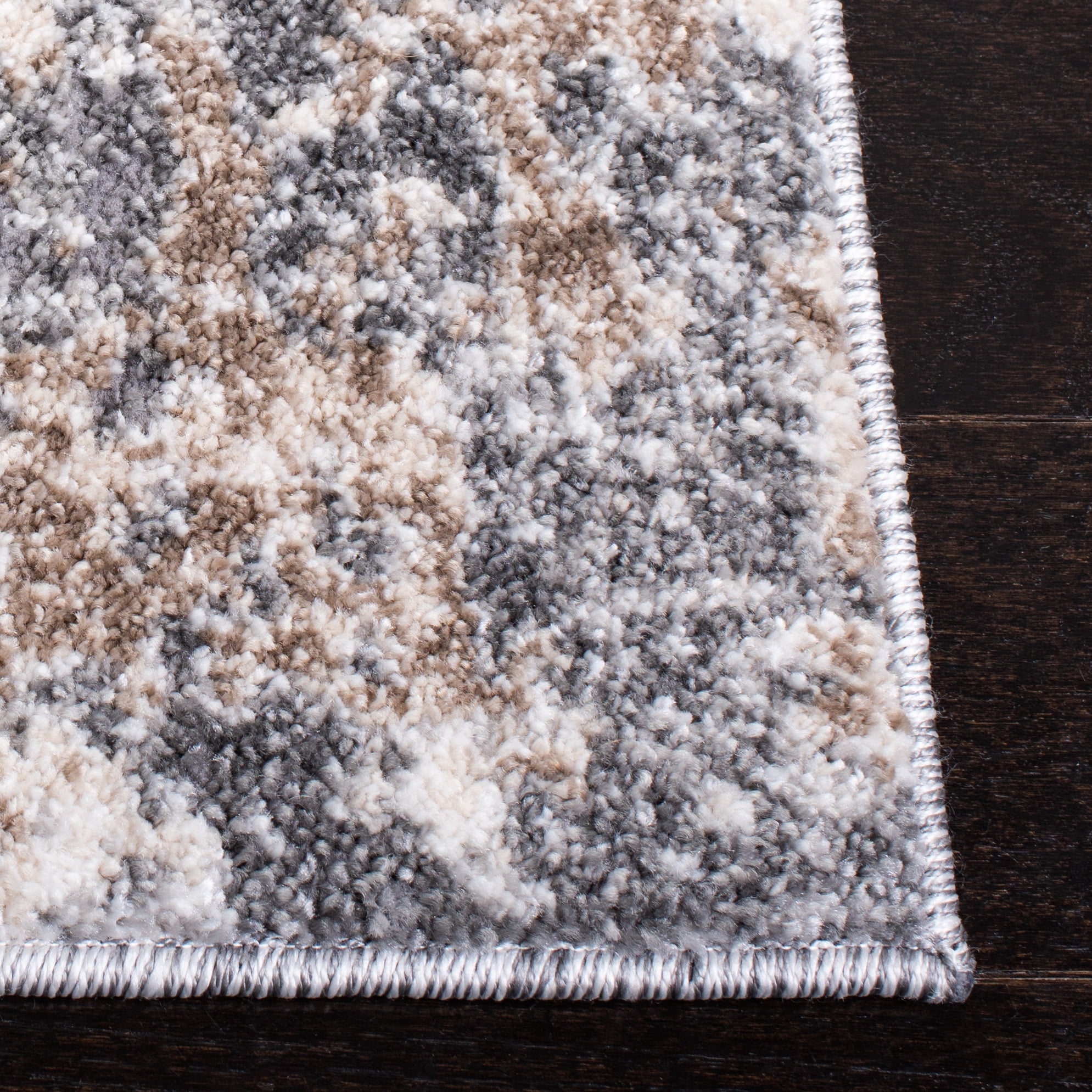 SAFAVIEH Aston Calanthia Abstract Runner Rug, Light Gray/Gray, 2' x 15'