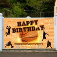thumbnail image 4 of Mocsicka Basketball Birthday Backdrop Sports Theme Birthday Banner Basketball Photo Booth Background, 4 of 7