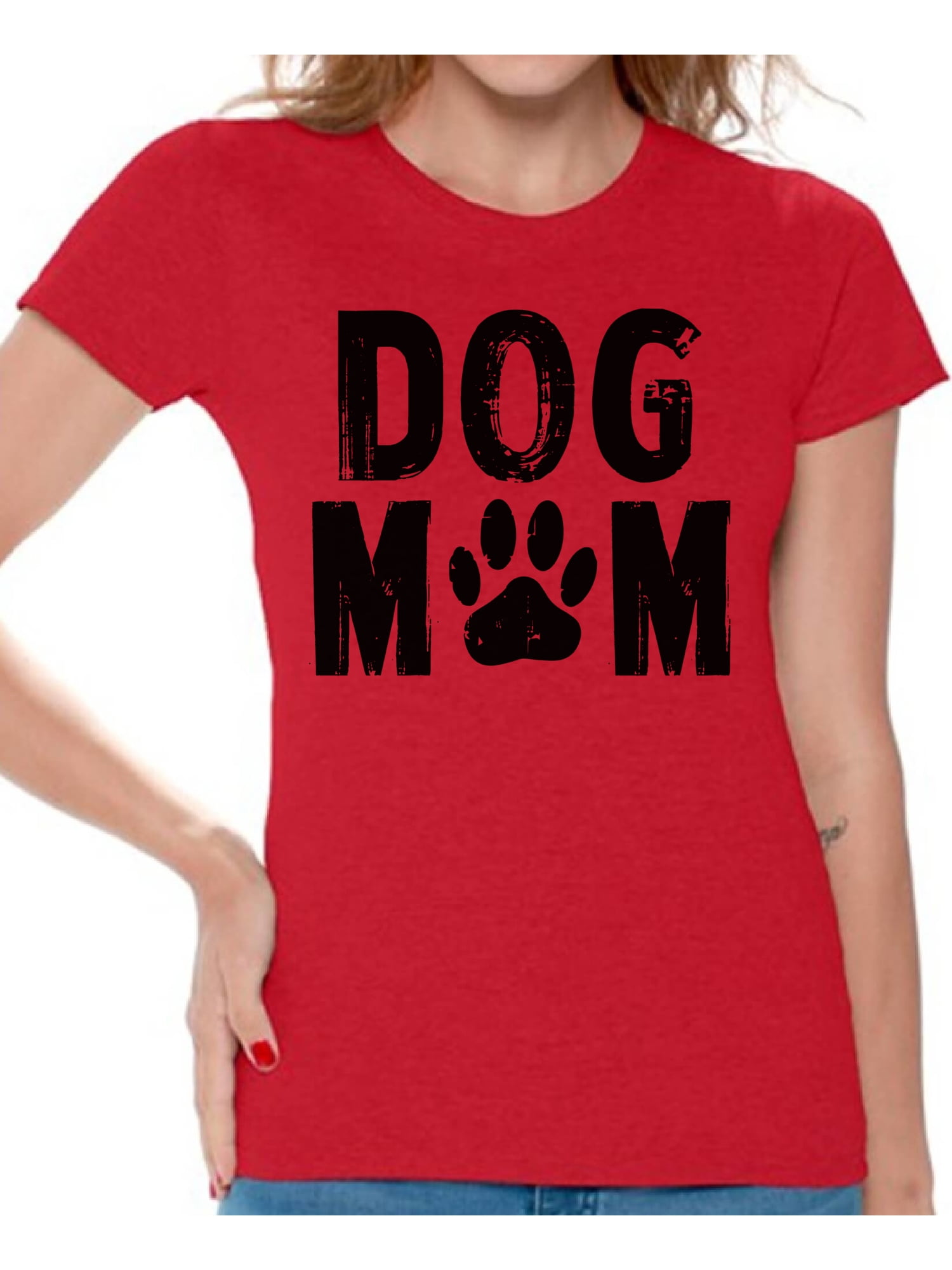 Awkward Styles Awkward Styles Dog Mom TShirt Black Paw T Shirts for
