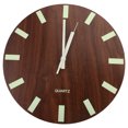 thumbnail image 1 of EeaseMX Reloj de pared luminoso creativo de 30 cm y 12 pulgadas, sencillo, decorativo, para colgar en la pared, decoración del hogar, oficina y sala de estar (patrón nogal, sin batería)., 1 of 7