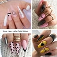 thumbnail image 4 of NEWSPIED 6 Sheets Heart Nail Art Stickers, Letters Nail Decals 3D Self-Adhesive Valentine's Day Nail Stickers English Alphabet Heart Love Nail Decals DIY Nail Designs for Women Nail Decoration, 4 of 7