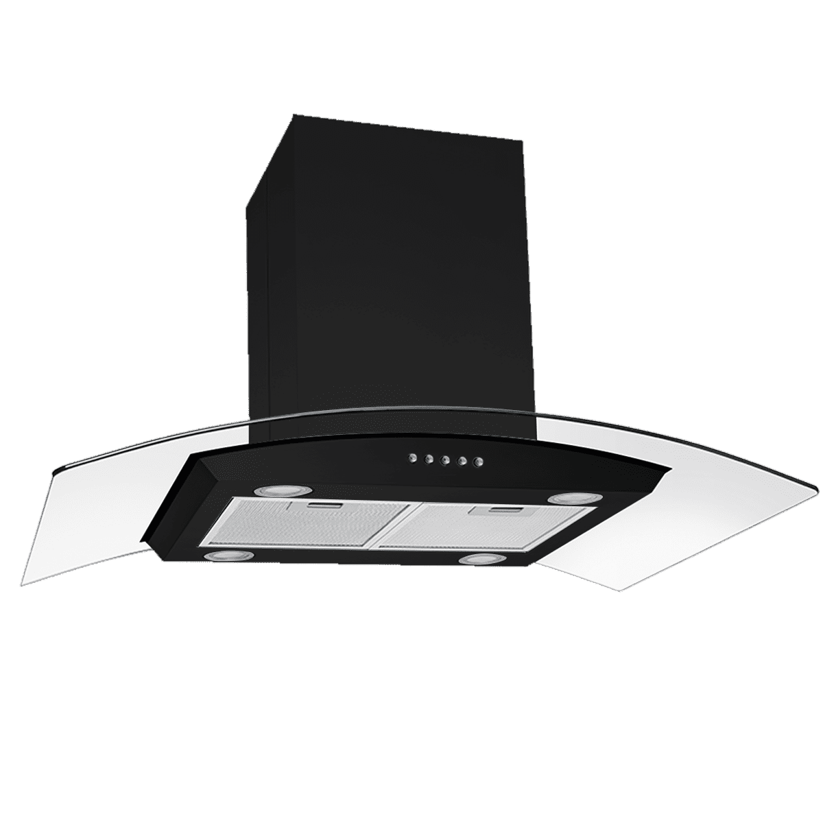 Joeaonz Island Range Hood 30 inch Kitchen 3-Speed Extractor Fan Rangehood Tempered Glass