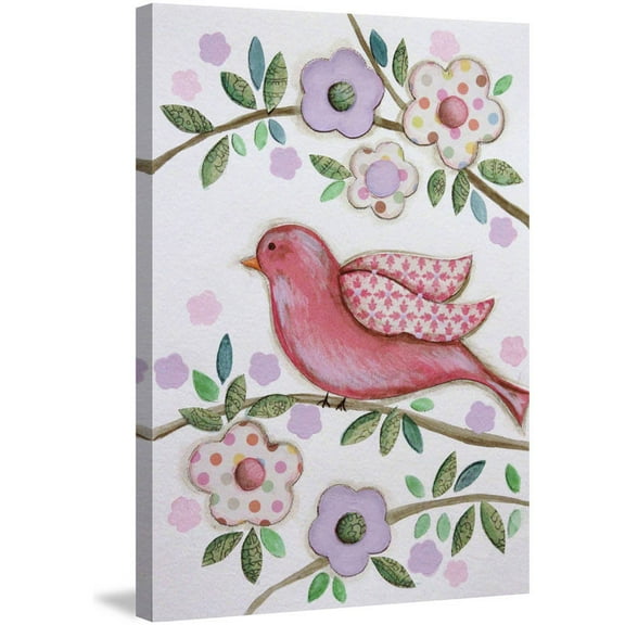 Marmont Hill "Collage Bird" by Reesa Qualia Painting Print on Wrapped Canvas