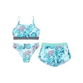 thumbnail image 4 of iiniim Girls 3 Piece Bathing Suit Printed Beach Swimwear Bikini Set with Shorts Athletic Swimsuits 8-14 Leaf 14, 4 of 7