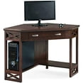 thumbnail image 1 of Bowery Hill Corner Computer Writing Desk in Chocolate Oak, 1 of 9