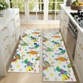 thumbnail image 4 of Kitchen Rugs Sets Of 2,Gray Chicken Colorful Rooster Dot Pattern Anti Fatigue Kitchen Mat Rugs Non Slip Washable,Decorative Kitchen Floor Mats for Kitchen,Sink,Laundry,17"X47", 4 of 5