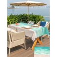 thumbnail image 5 of Outdoor Tablecloth with Umbrella Hole for Patio/Picnic/Party/Camping, Turquoise Coastal Waterproof Table Cloth Rectangle Table Cover Washable, Waves Summer Beach Ocean Sea (54"x 80"), 5 of 9