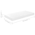 thumbnail image 3 of Estantes de Pared Casafoyer Alto Brillo Blanco 50x23x4 cm MDF 2 unidades, 3 of 5
