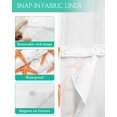 thumbnail image 3 of No Hook Shower Curtain with Snap in Liner, Summer Orange Starfish Texture White Hotel Shower Curtains for Bathroom, Washable Shower Curtain Liner Set with Mesh Top Window, 48"x72", 3 of 6
