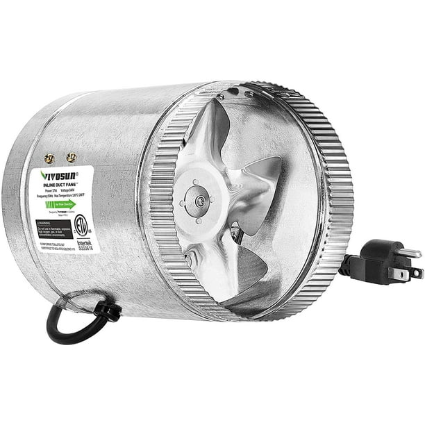 6 inch Inline Duct Fan 240 CFM, HVAC Exhaust Intake Fan, Low Noise