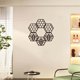 thumbnail image 1 of Juego de decoración de pared de madera hexagonal de nido de abeja | 6 piezas de adornos colgantes de madera natural | Colgante geométrico ahuecado | Inicio Patio Artesanías | Estanterías decorativas, 1 of 7