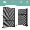 thumbnail image 3 of Metal Privacy Screen for Outdoor & Indoor Use, Free Standing Privacy Screen for Patio Garden Pool, 72" H x 47" W Decoative Privacy Panels, Weather Resistant, Easy Assembly (Black Parallel Line), 3 of 7