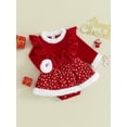 thumbnail image 2 of KelaJuan Baby Girl Christmas Romper Cute Ruffle Long Sleeve Star Print Skirt Bodysuit Newborn Playsuit, 2 of 6