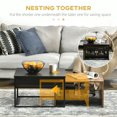 thumbnail image 4 of CoSoTower Coffee Table Set of 2, Industrial Nesting Tables, Square Coffee Table and Narrow Sofa Side Table for Living Room, 4 of 7